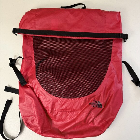 The North Face Waterproof Roll Top Packable Backpack Red Lightweight Daypack - Picture 5 of 5